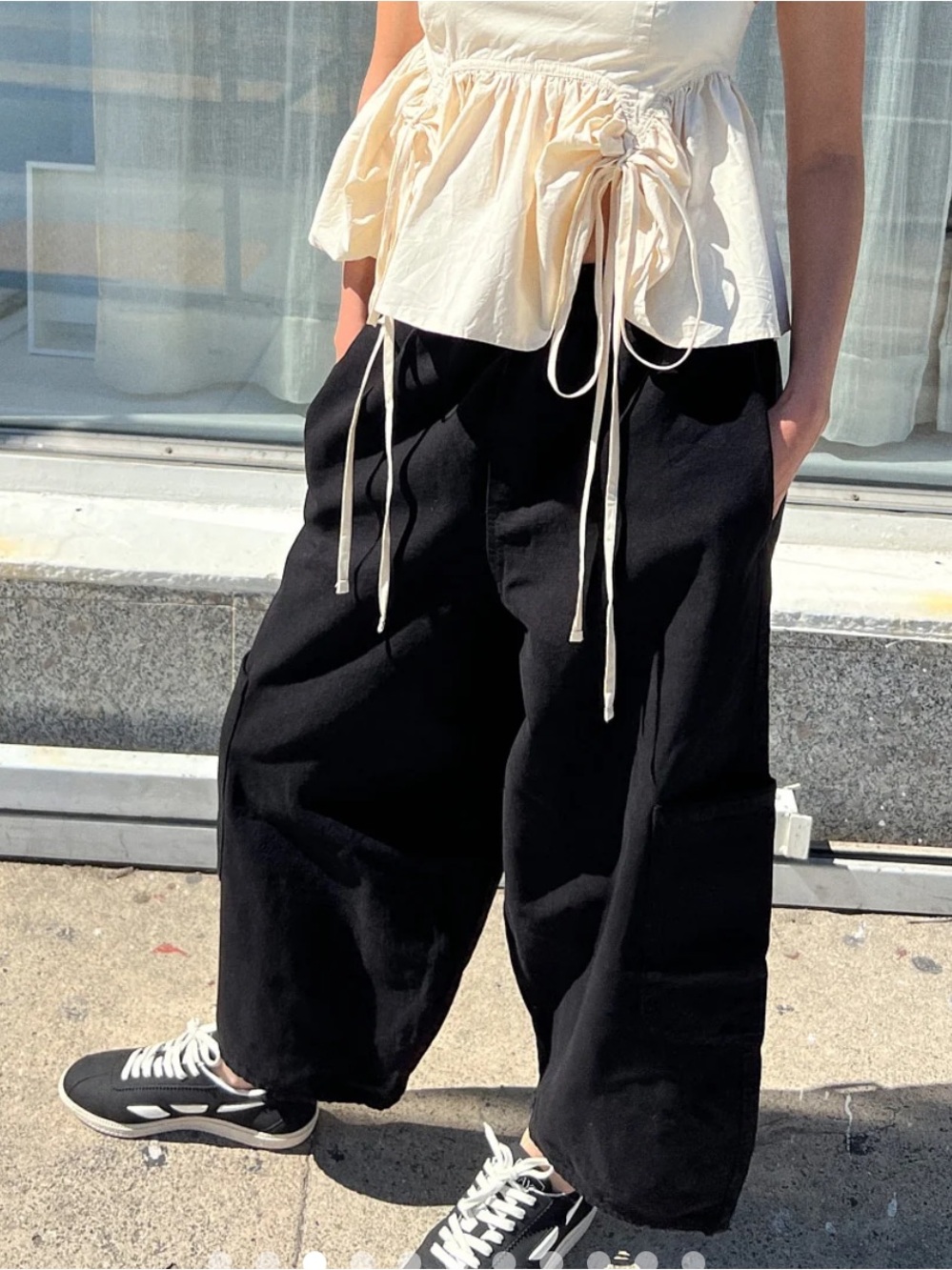 Meals Chef Pants Licorice Black Baggy Cotton Canvas Street Wear USA-Large